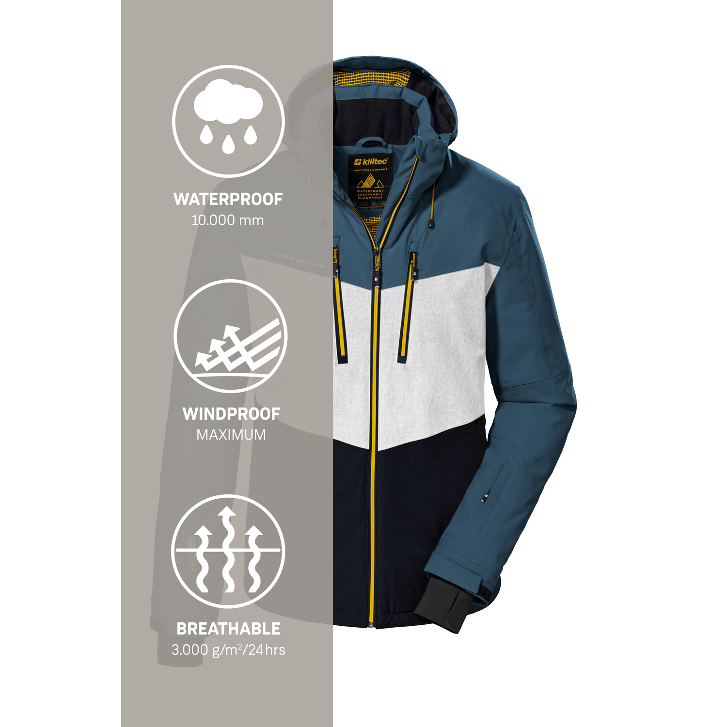 Herren killtec Blau KSW 45 MN SKI JCKT 00872 4XL Funktionsjacke