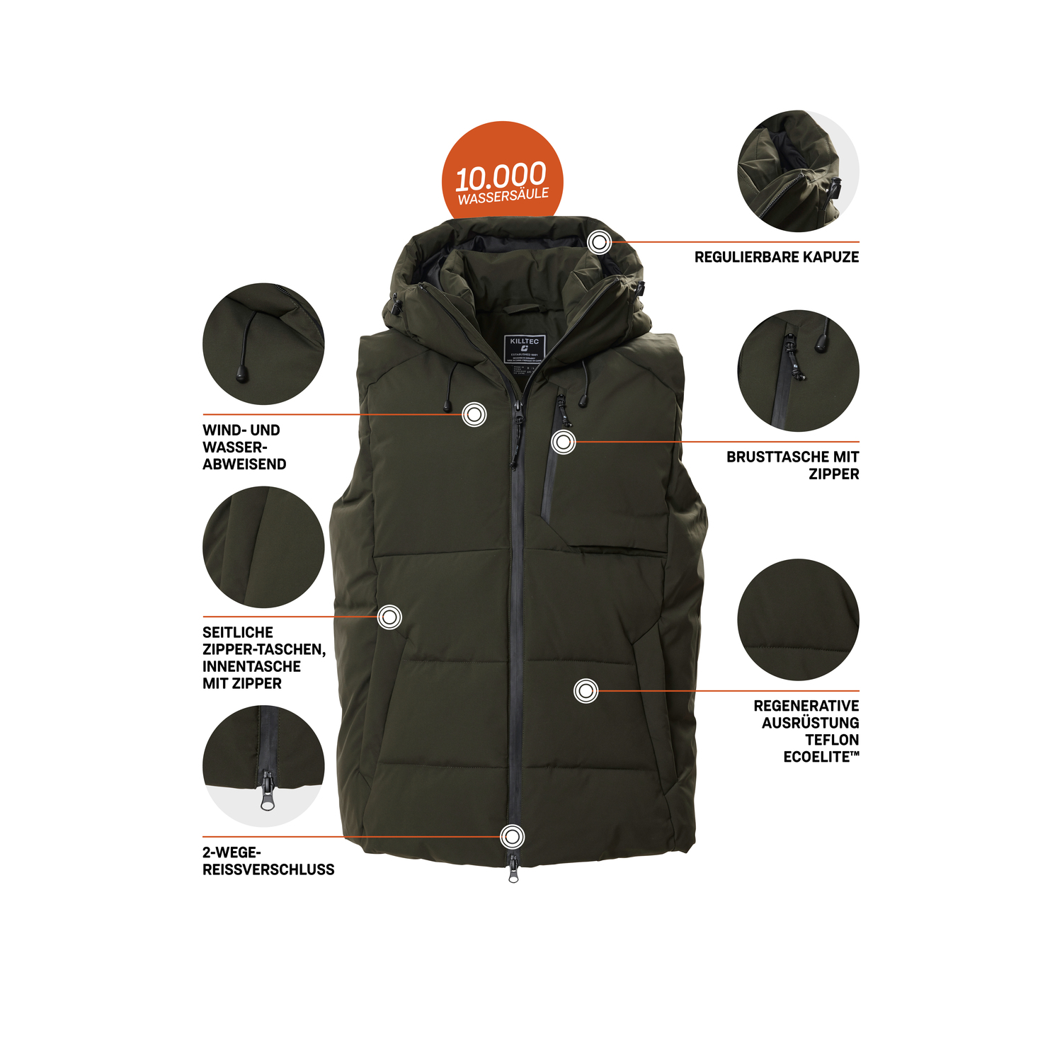 Herren killtec Dunkeloliv