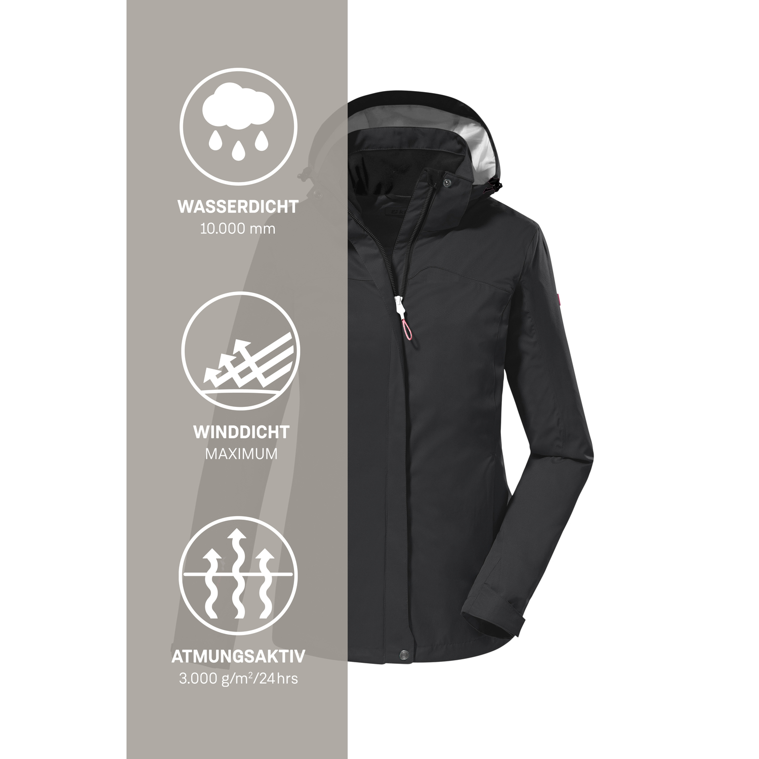 Damen killtec Schwarz KOS 133 WMN JCKT 00200 54 Funktionsjacke