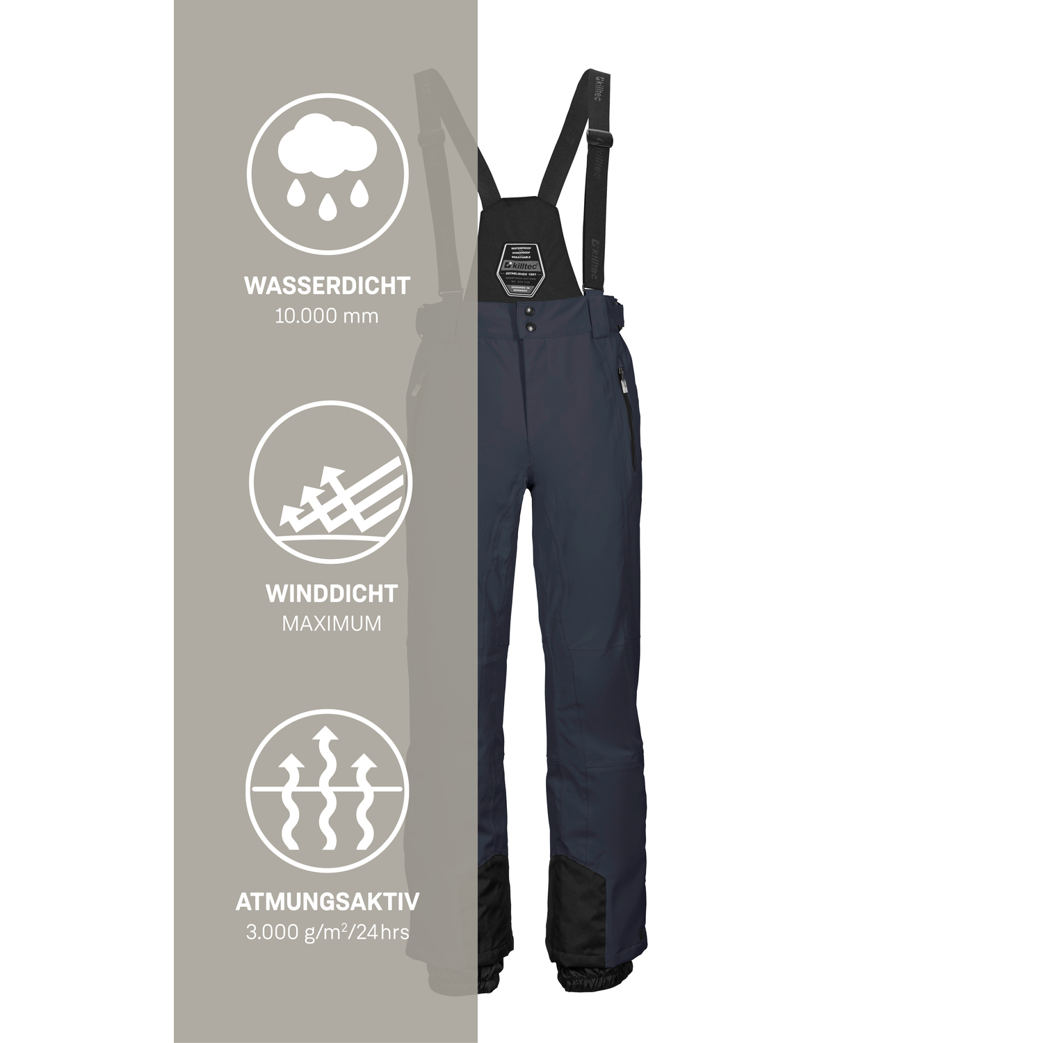 Herren killtec Blau KSW 100 ENOSH MN SKI PNTS Latzhose