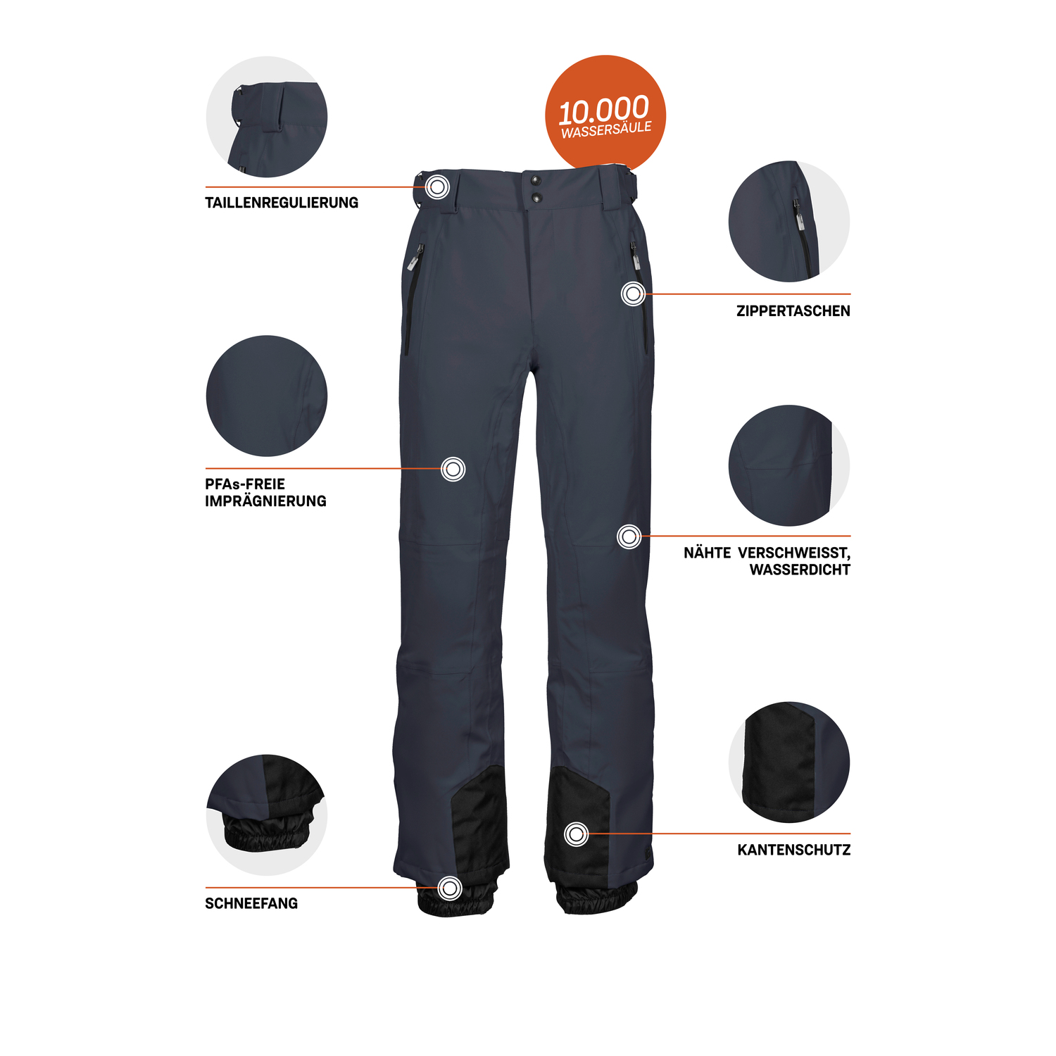 Herren killtec Schwarz KSW 80 MN SKI PNTS 00269 4XL Hose