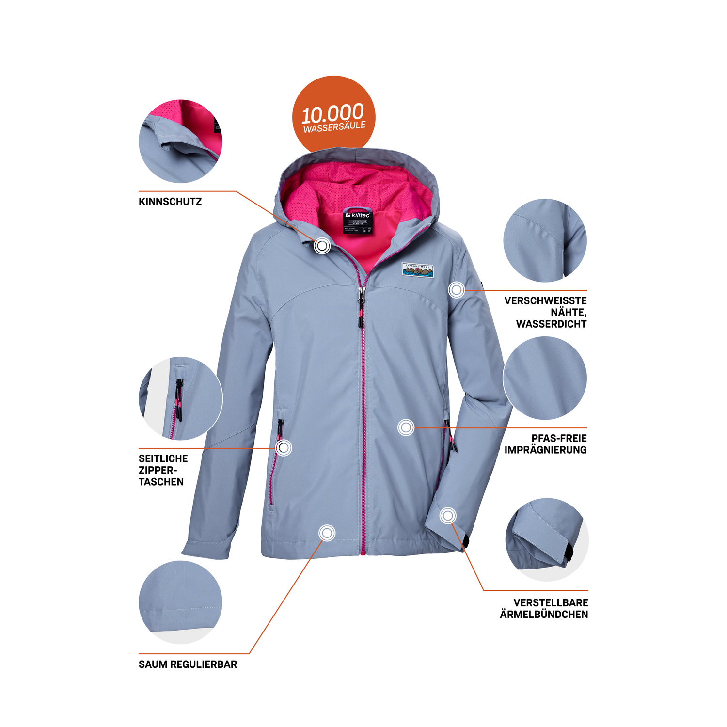 Mädchen Kinder killtec Blau KOS 146 GRLS JCKT 00807 176 Funktionsjacke