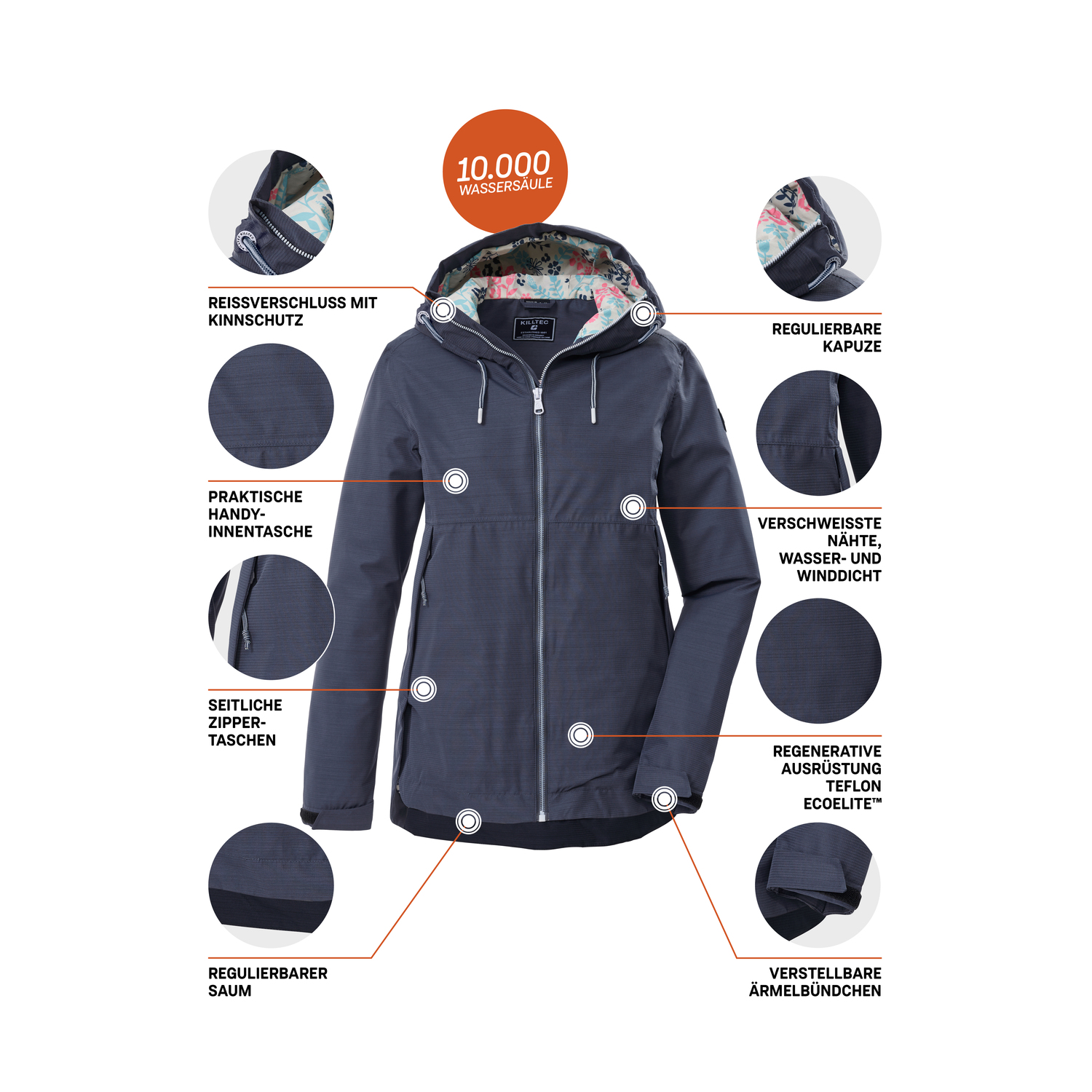 Damen killtec Blau KOS 62 WMN JCKT Funktionsjacke