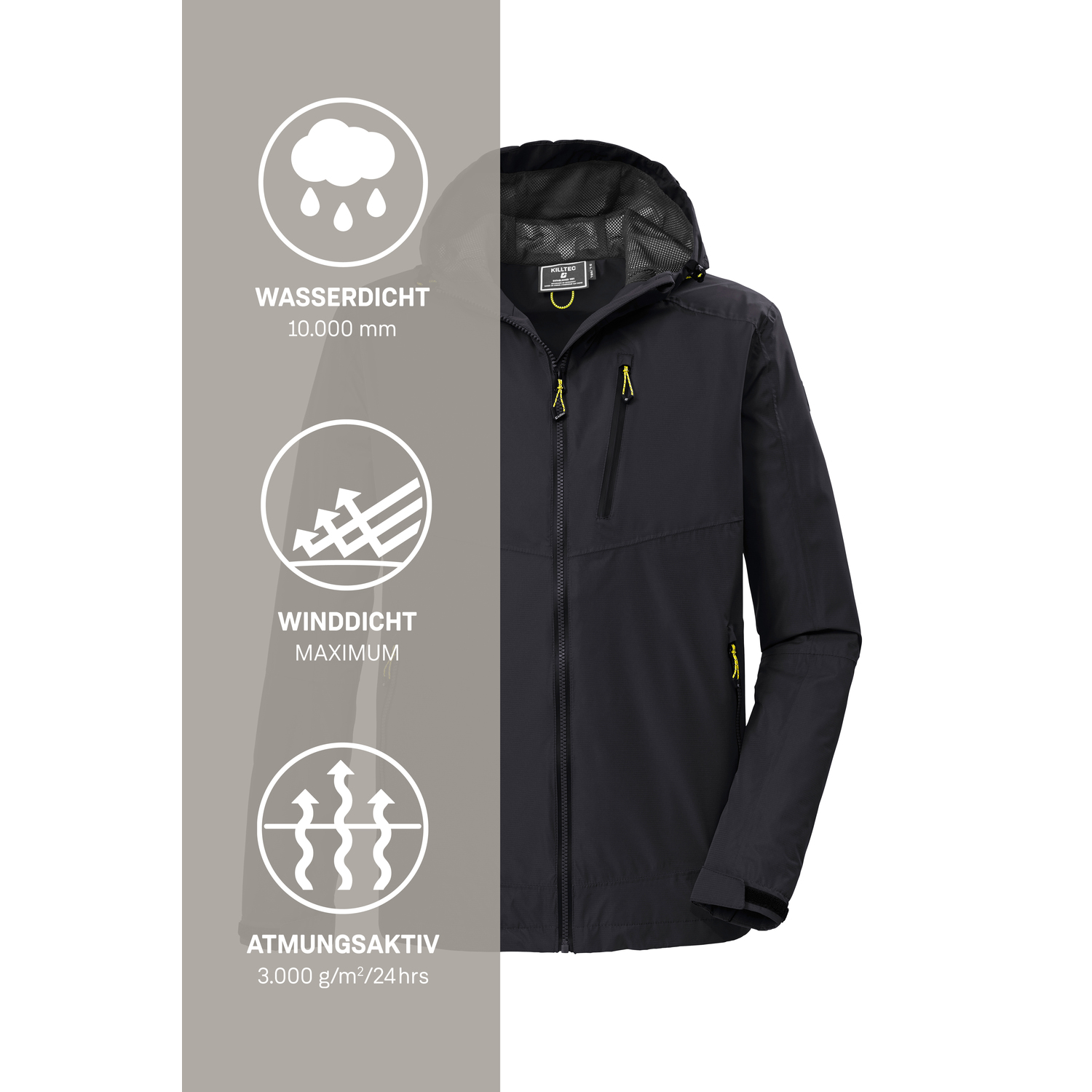 Herren killtec Schwarz KOS 41 MN JCKT 00200 4XL Funktionsjacke
