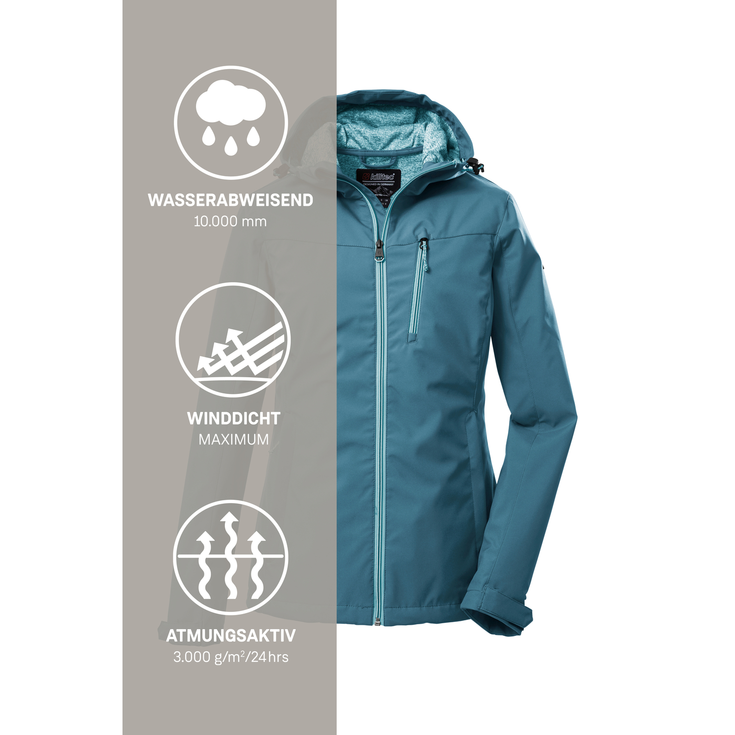 Damen killtec Blau KOS 89 WMN SFTSHLL JCKT Funktionsjacke