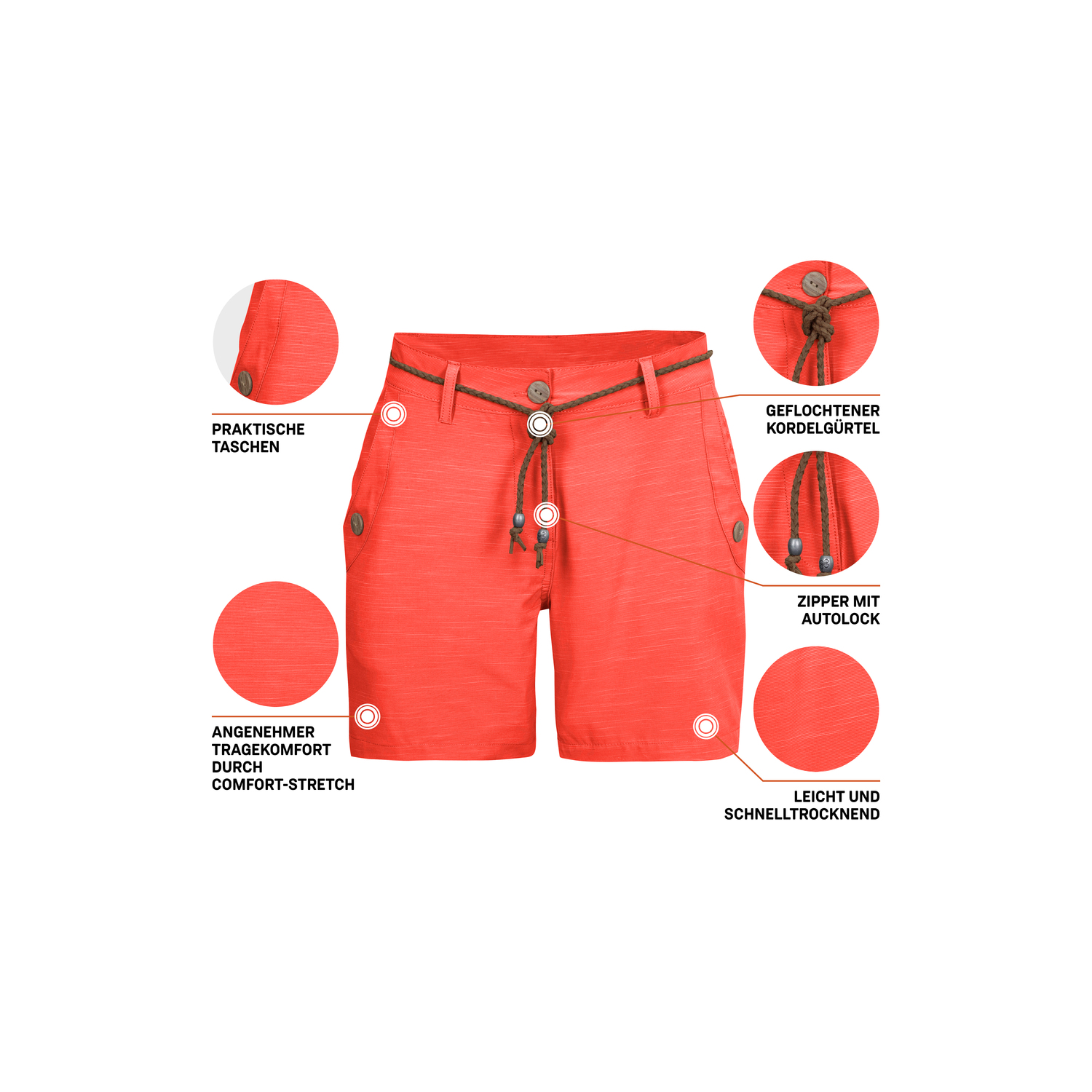 Damen G.I.G.A. DX by killtec Orange GS 89 WMN SHRTS Short