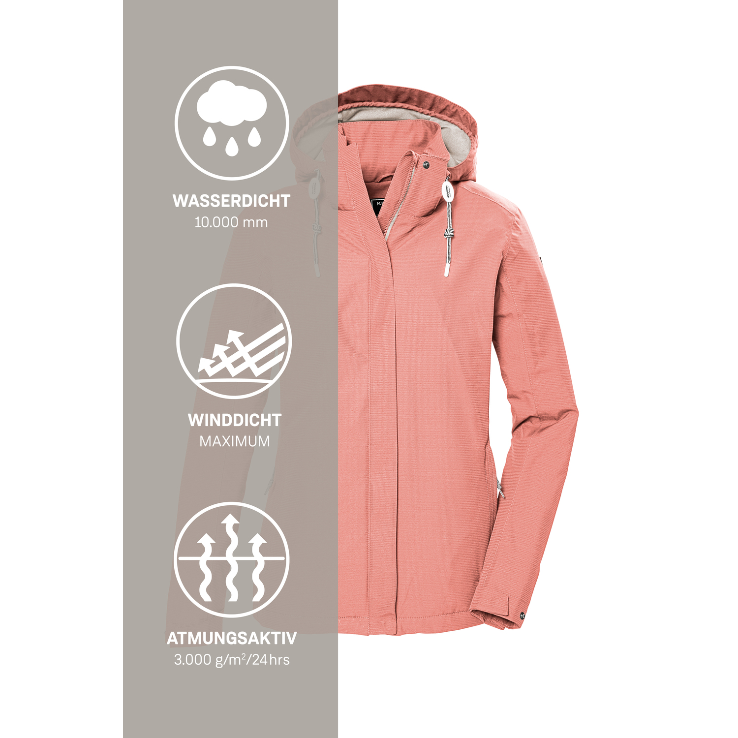 Damen killtec Orange KOS 61 WMN JCKT Funktionsjacke