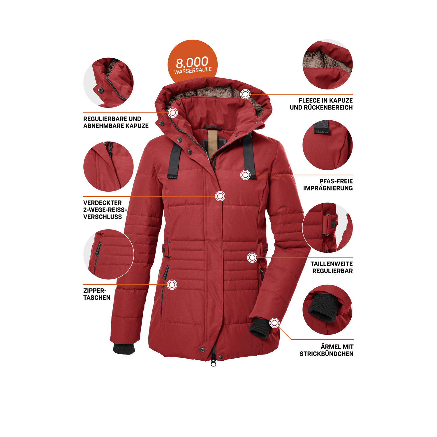 Damen G.I.G.A. DX by killtec Rot GW 25 WMN QLTD JCKT 00497 50 Funktionsjacke