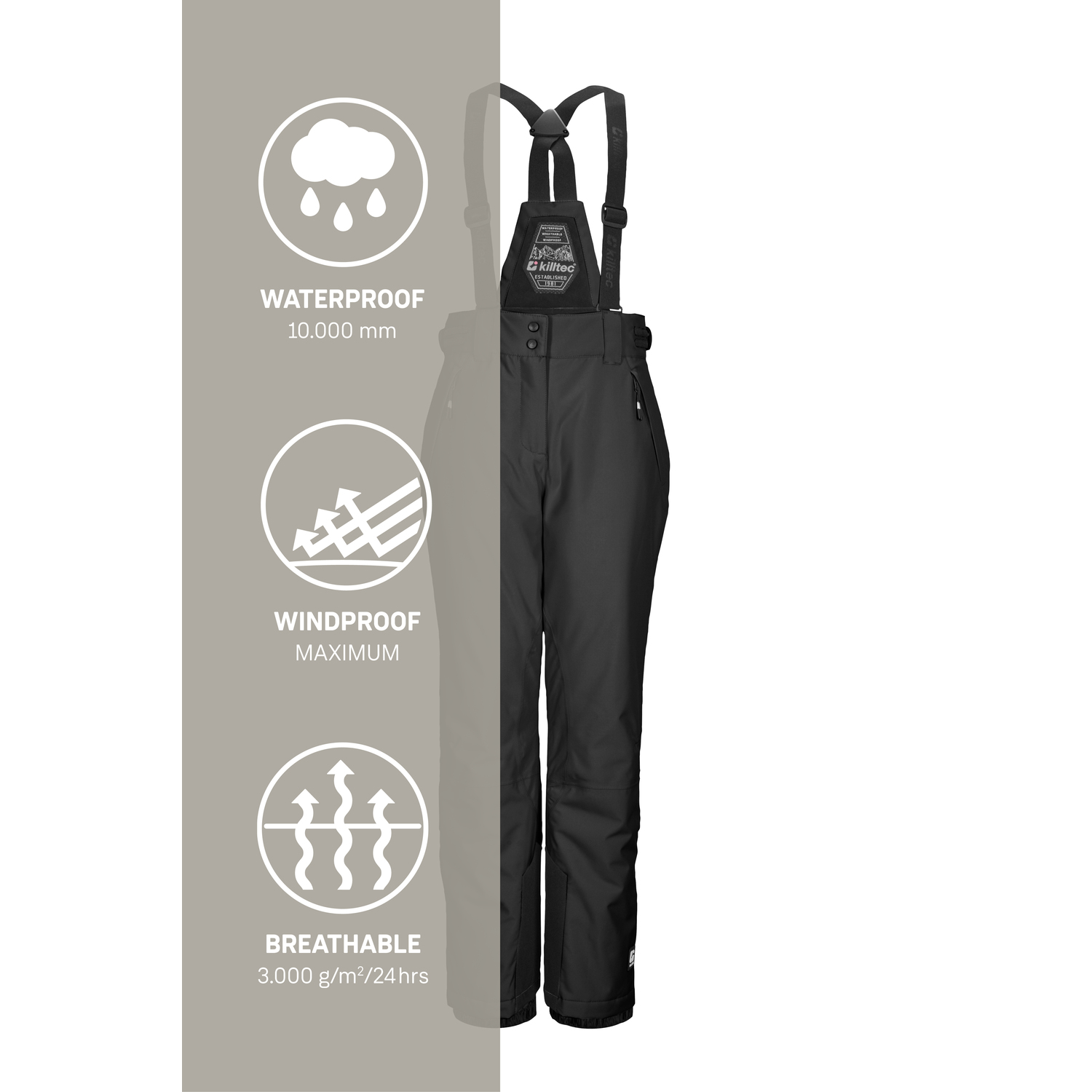 Kinder killtec Schwarz KSW 213 GRLS SKI PNTS 00200 176 Latzhose