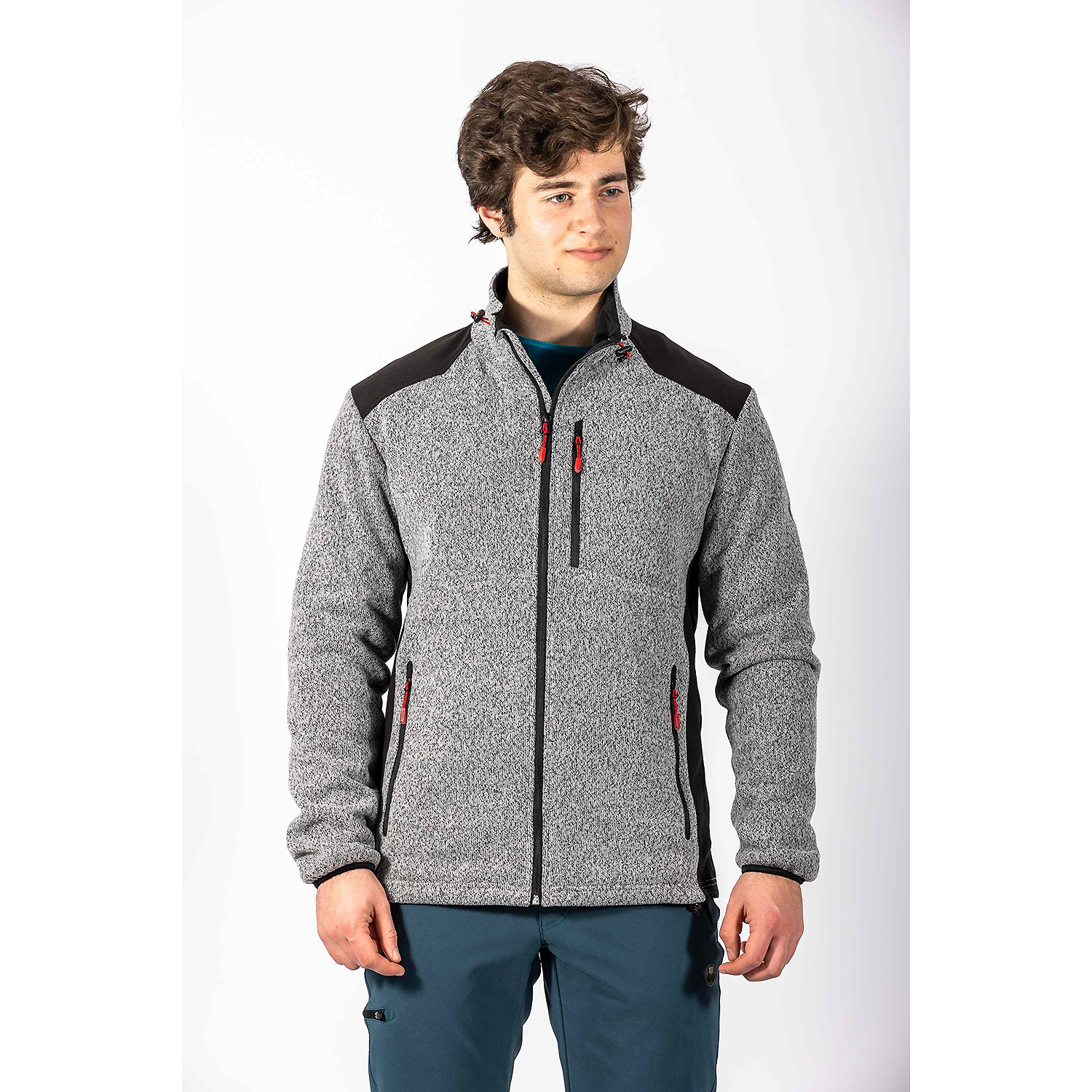 Herren Maul Sport Grau Lago di Garda Strickfeece Jack 6510 56 Unterjacke