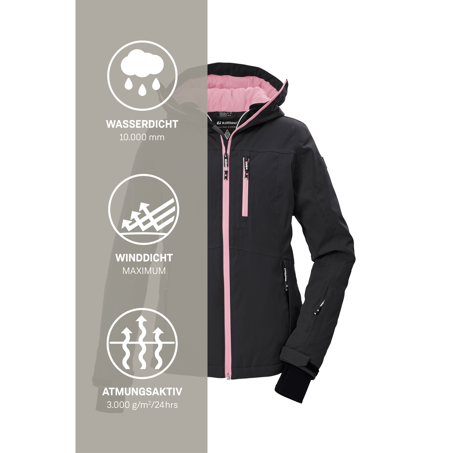 Damen killtec Schwarz  KSW 276 WMN SKI JCKT