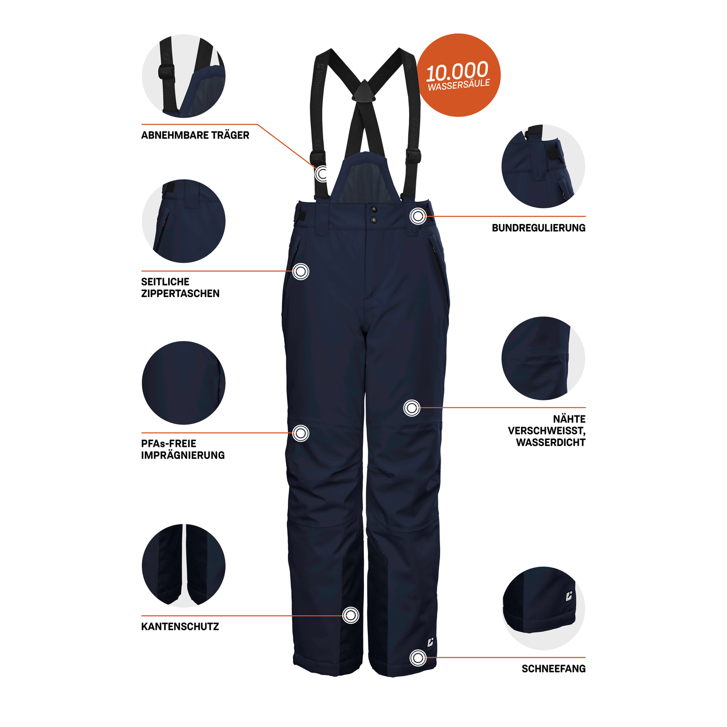 Jungen Kinder killtec Blau KSW 79 BYS SKI PNTS 00981 176 Latzhose
